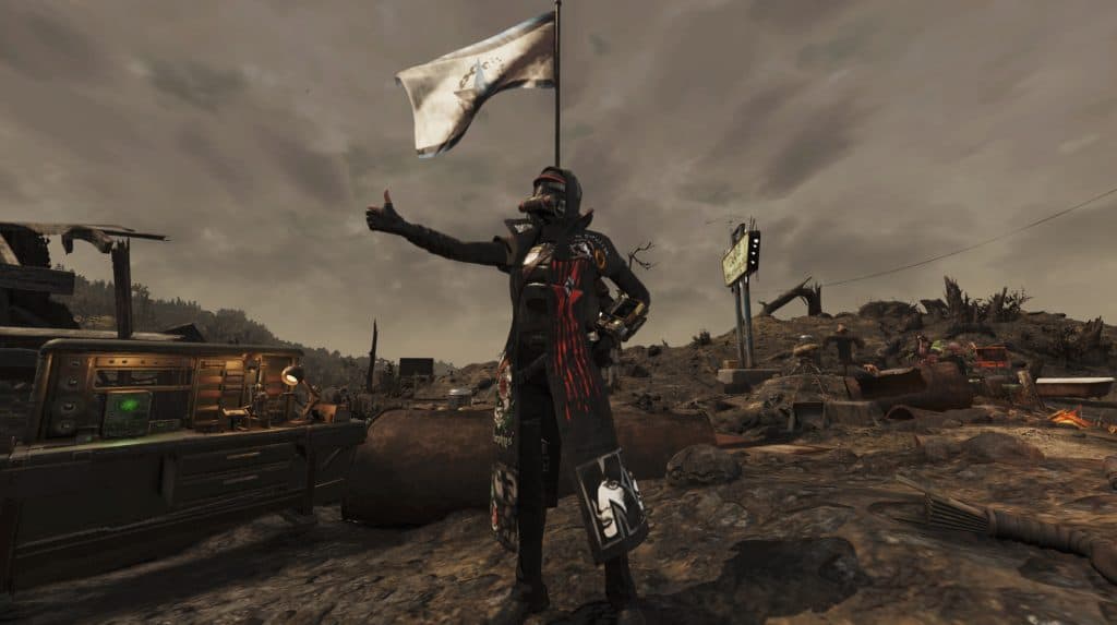 Dark Anarchy NCR Ranger Armor and Black and Red Assault Gas Mask